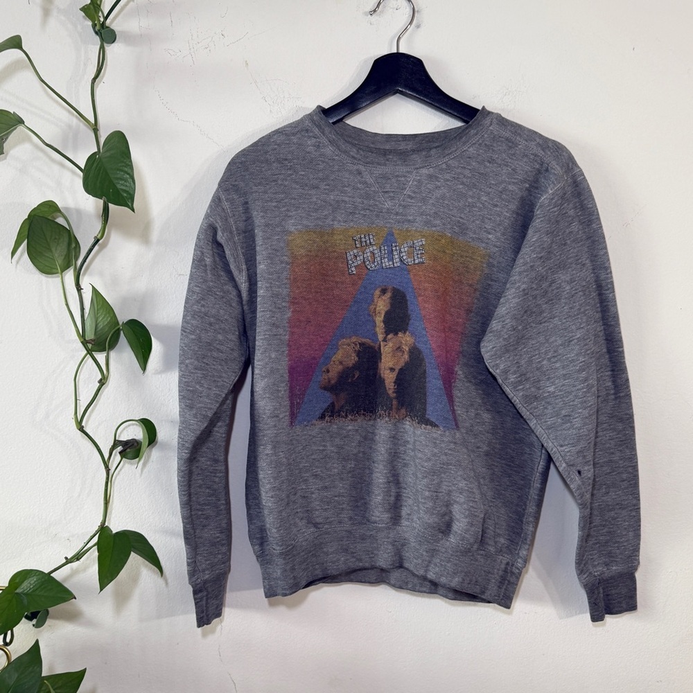 The Police Vintage Look Gray Graphic Sweatshirt